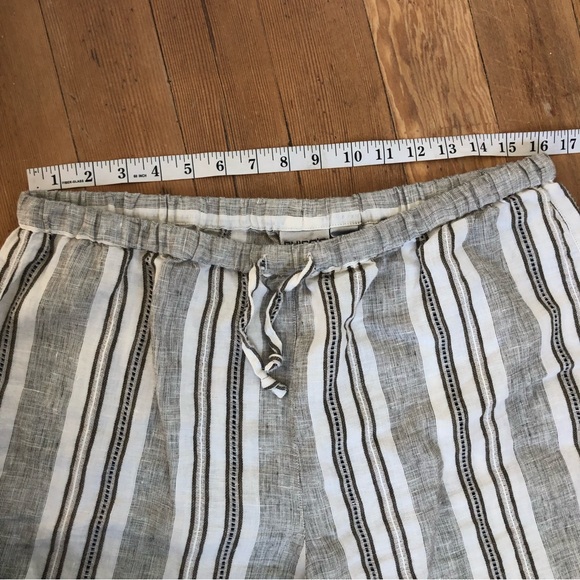 Chico's Linen Brown Striped High Waist Wide Leg Pants Sz 3 - XL - Picture 8 of 10
